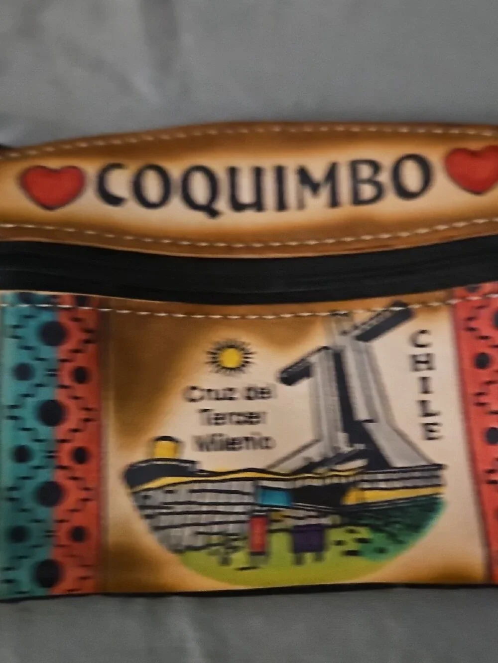 Coquimbo Printed Zip Wallet with Heart Accent